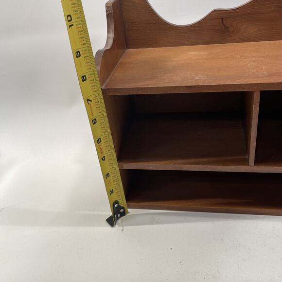 Vintage Farmhouse Wall Display Shelf Curio w/Drawer Shaker Style Small 19” Wood - Picture 10 of 11